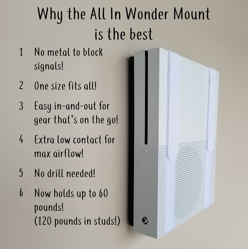 Mount Genie The All-in Wonder Mount by Mount Genie (5-Pack): The Easiest Wall Mount for Any Component Routers Modems Xbox Game Consoles DVRs | One Size Fits All | Home and Business (Black) - Image 2
